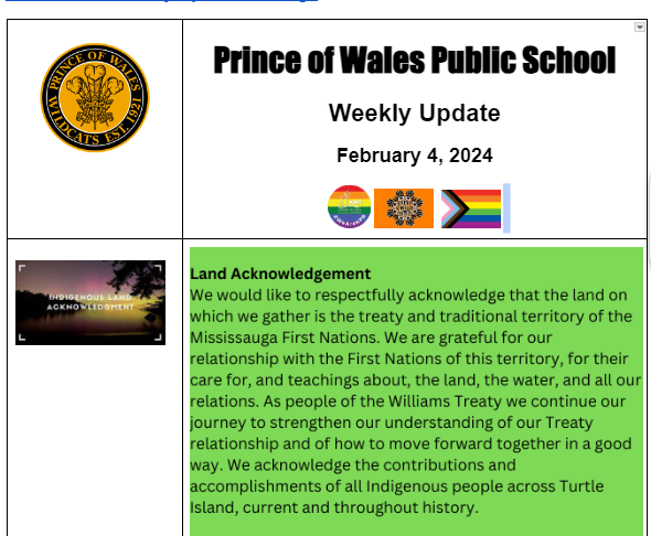 Check Edsby and your email for the weekly update!